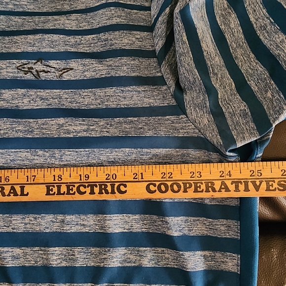 Greg Norman Tasso Elba Men's Polo 2XL Golf Blue Ombre Fade Striped Shirt XXL - Picture 4 of 9